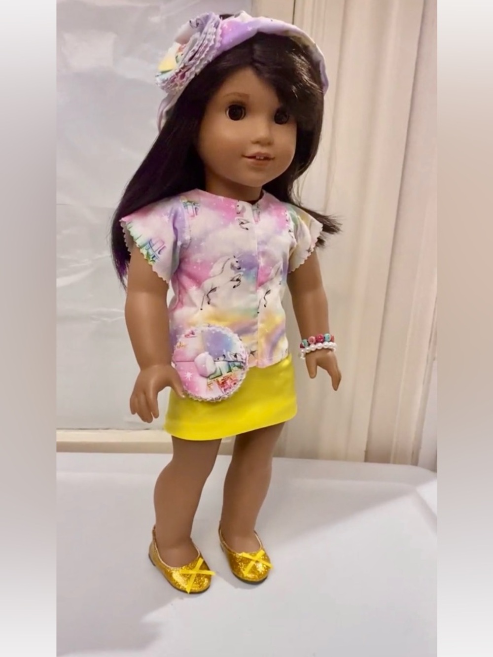 American Girl doll  Luciana Vega Year 2017 retired Doll purple hair streak